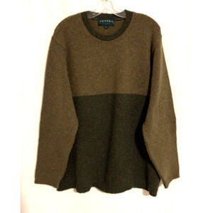 Tundra Canada Mens Sweaters Large Green Brown Cardigan Crew Neck